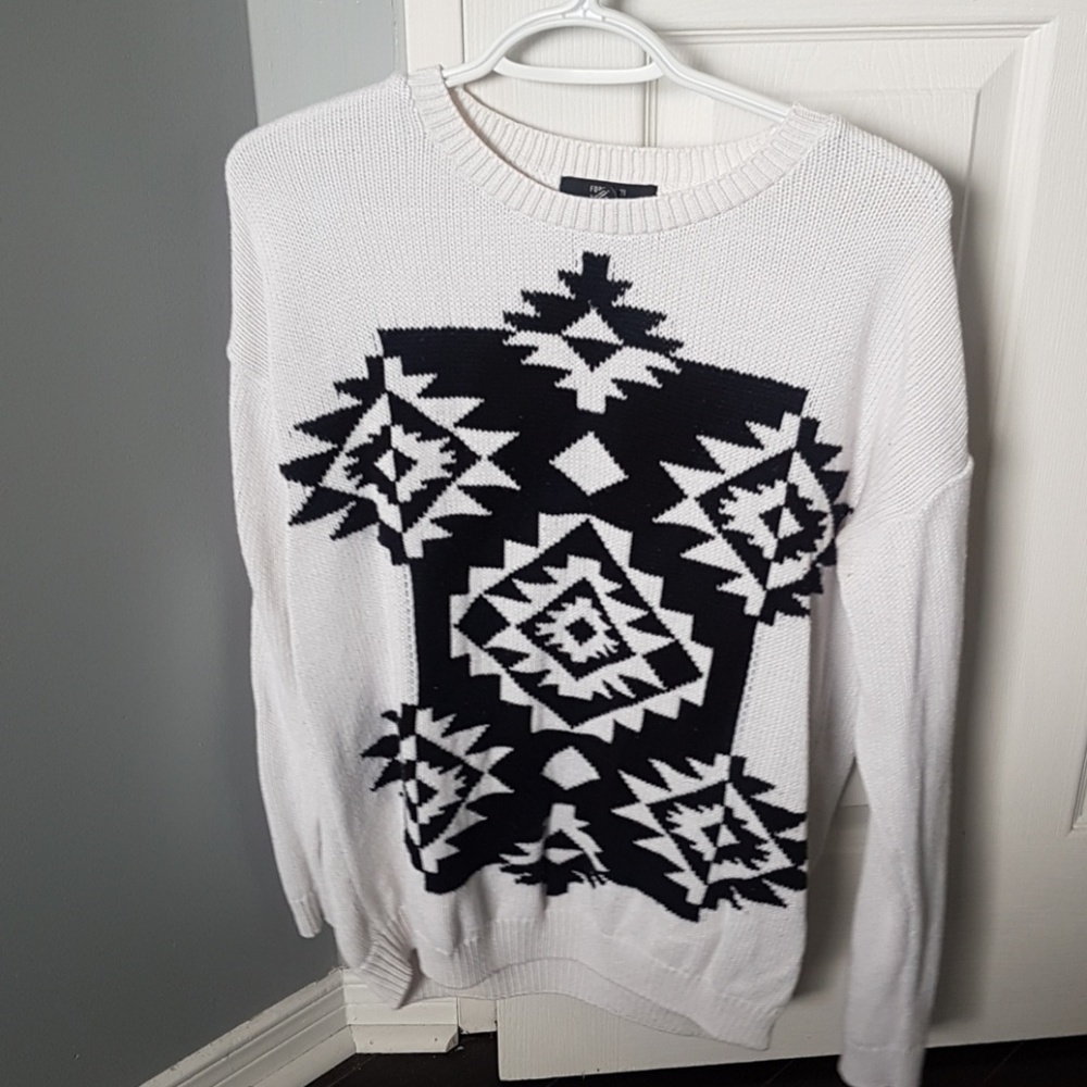 White knit sweater